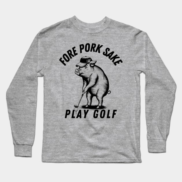 Funny Golf Playing -Pig design Long Sleeve T-Shirt by Prints.Berry